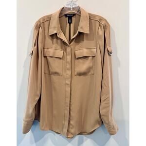 Gold Dress Shirt White House Black Market RARE Long Sleeve Blouse High Quality